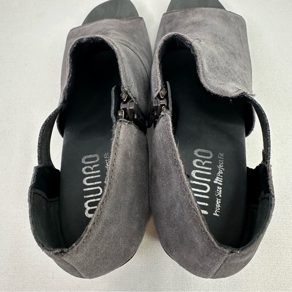 Munro Gray Heeled Boots with Chunky Heel and Open Toe Design - Picture 8 of 11